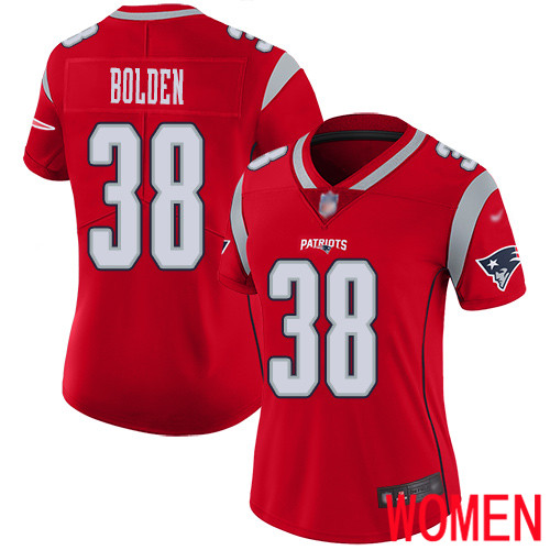 New England Patriots Football #38 Inverted Legend Limited Red Women Brandon Bolden NFL Jersey